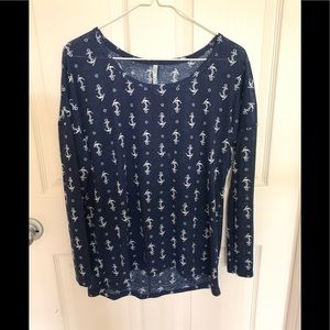 Wallflower blue nautical Long sleeve M